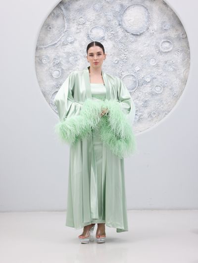 Dusty Mint Glam Loungewear Abaya
