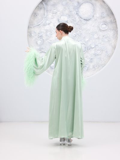 Dusty Mint Glam Loungewear Abaya - Image 2