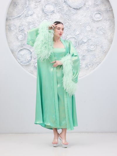 Mint Green Glam Loungewear Abaya