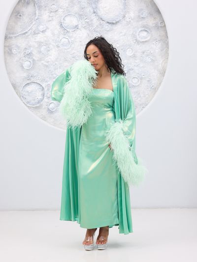 Mint Green Glam Loungewear Abaya - Image 12