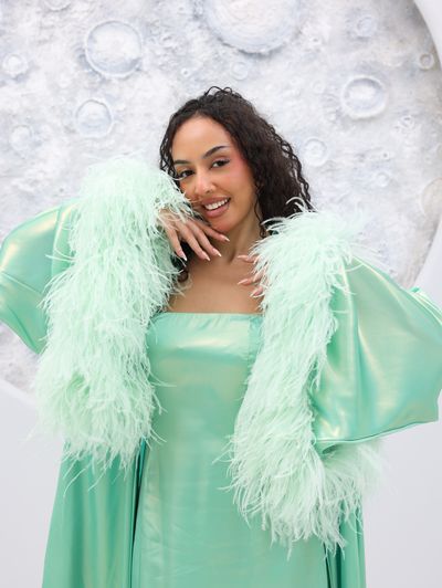 Mint Green Glam Loungewear Abaya - Image 13