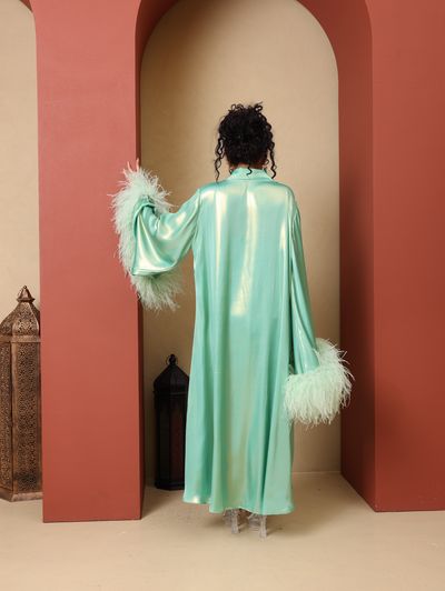 Mint Green Glam Loungewear Abaya - Image 15