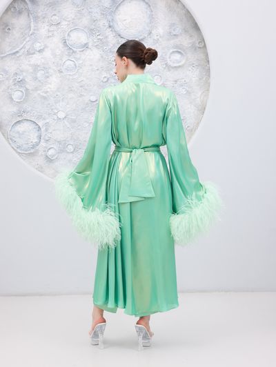 Mint Green Glam Loungewear Abaya - Image 4