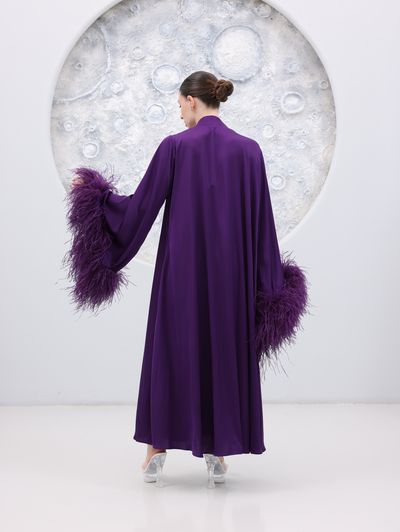 Royal Purple Glam Loungewear Abaya - Image 2