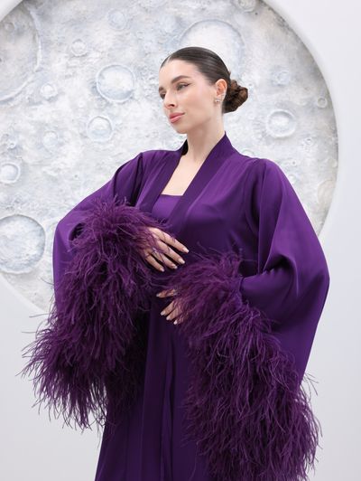 Royal Purple Glam Loungewear Abaya - Image 3