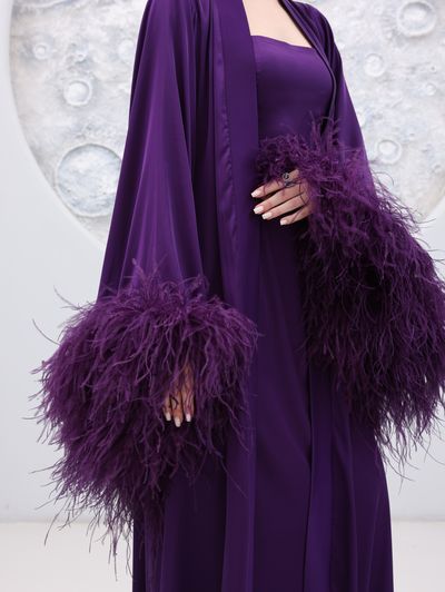 Royal Purple Glam Loungewear Abaya - Image 5