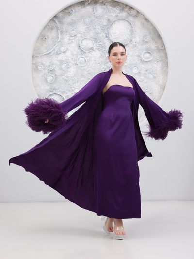 Royal Purple Glam Loungewear Abaya - Image 6