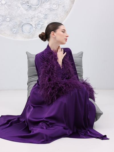 Royal Purple Glam Loungewear Abaya - Image 7