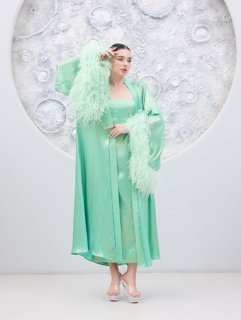 Mint Green Glam Loungewear Abaya